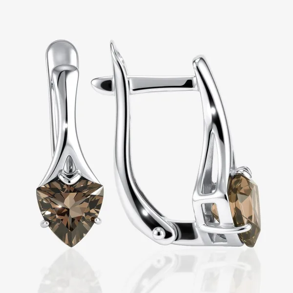 Серьги из серебра с раухтопазами — арт. 000-403375