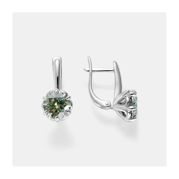 Серебряные серьги с муассанитами Параиба — арт. 10522-001245