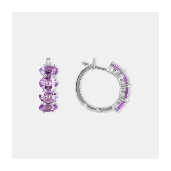 Серебряные серьги-конго с аметистами — арт. 10522-005837