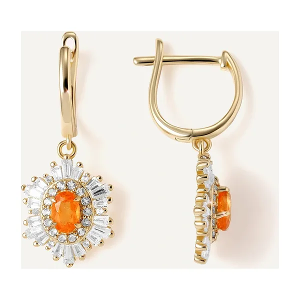 Серебряные серьги с вульфенитами — арт. 10522-003922