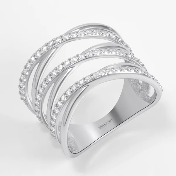 Кольцо из серебра с фианитами — арт. 000-399959