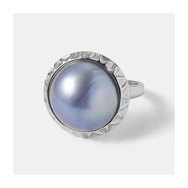 Серебряное кольцо с жемчугом Мабе — арт. 10322-004890