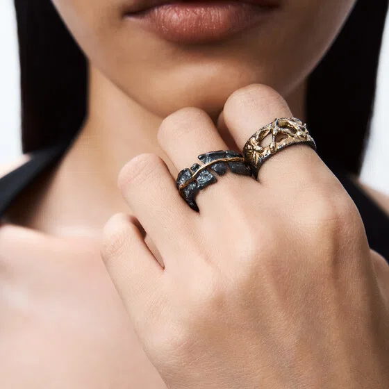Кольцо из серебра с вставкой из золота Wisdom Kintsugi Jewelry Poison Drop — модель 2fpe935 — фото 2