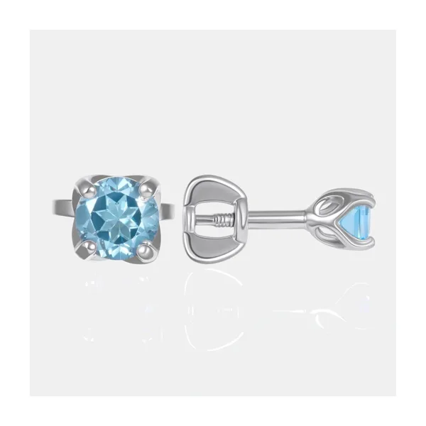 Серьги гвоздики из серебра с топазами — арт. 000-399687