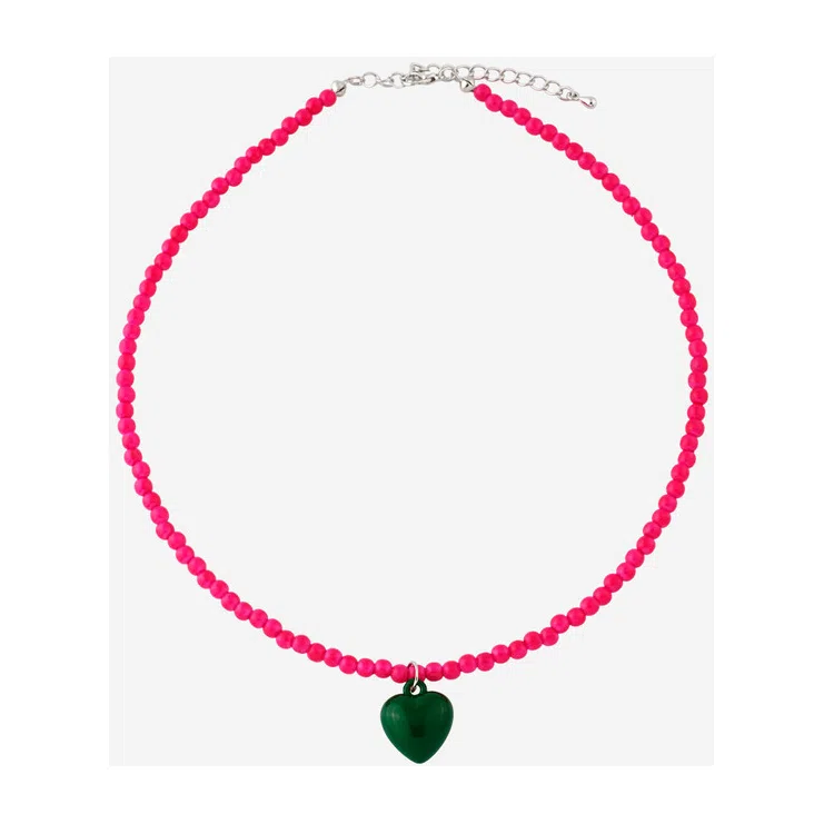 Колье из розовых бусин с сердцем LOUE Poison Drop — модель ib0j5c8