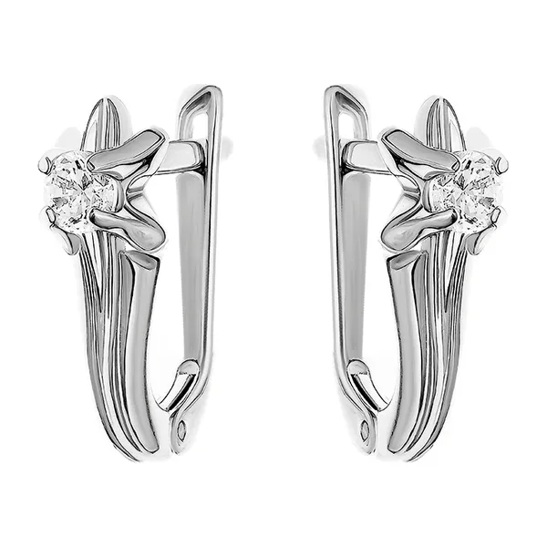 Серьги из серебра с фианитами — арт. 000-352479
