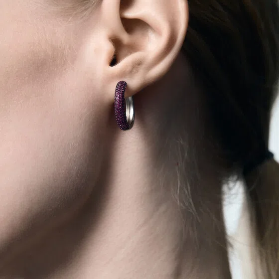 Моносерьга хуп из серебра с фианитами PASSION RUBY FANCY of Brosway Poison Drop — модель y5i0cca — фото 2