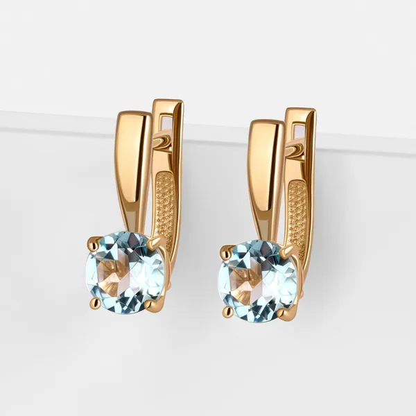 Серьги из красного золота с топазами — арт. 000-373004