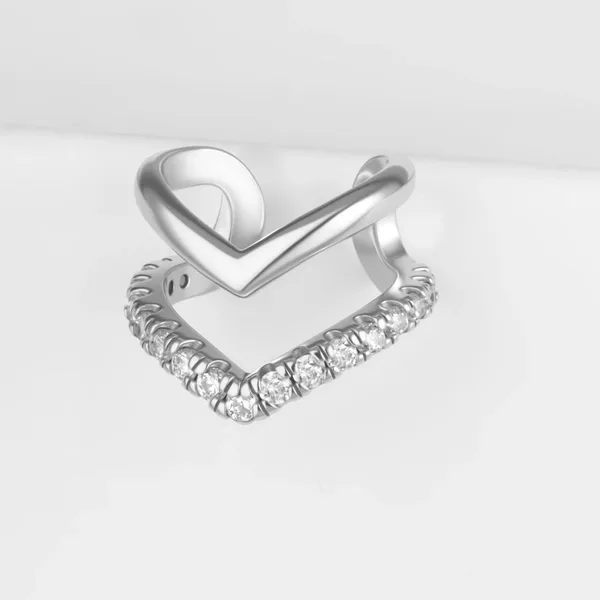 Серьги полупара из серебра с фианитами — арт. 000-395090