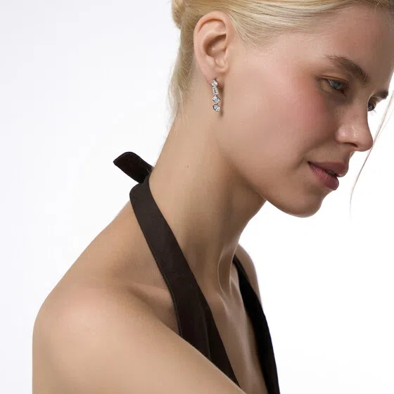 Серьги из серебра с фианитами R!VER Poison Drop — модель gua7ezp — фото 2