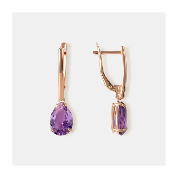 Серебряные серьги с аметистами — арт. 10522-005566