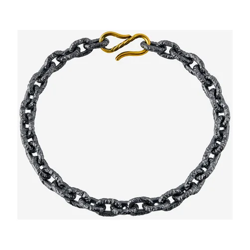 Серебристый браслет Viking из кобальта с латунной вставкой — модель cvjurnu