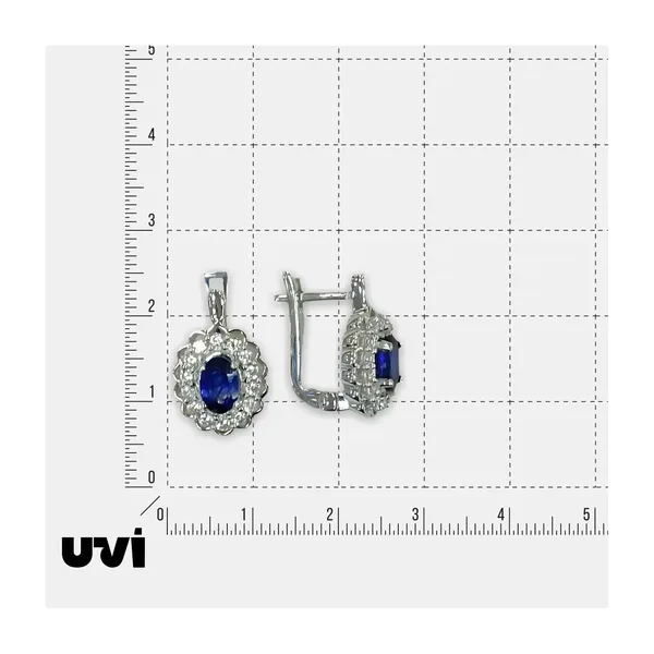 Серебряные серьги с сапфирами — арт. 10521-001439