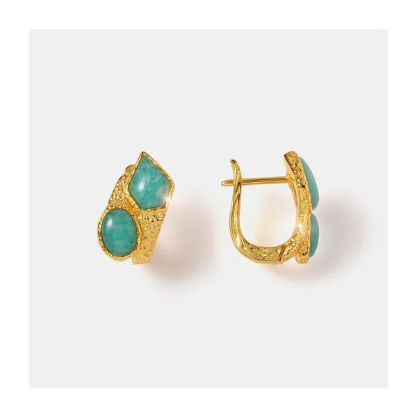 Серебряные серьги с амазонитами — арт. 10522-005358