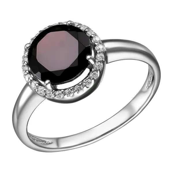 Серебряное кольцо с гранатом