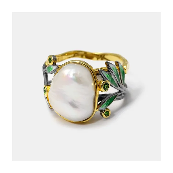 Серебряное кольцо с жемчугом Барокко — арт. 10329-000249