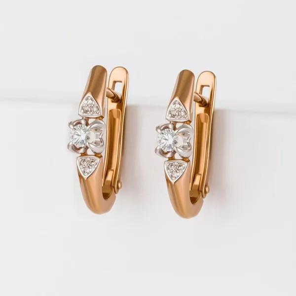 Серьги из красного золота с бриллиантами — арт. 000-339846