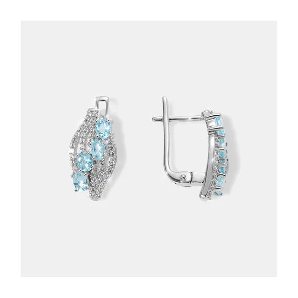 Серебряные серьги с апатитами — арт. 10522-003200