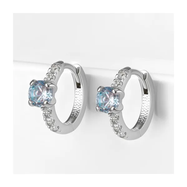 Серьги конго из серебра с фианитами — арт. 000-385906