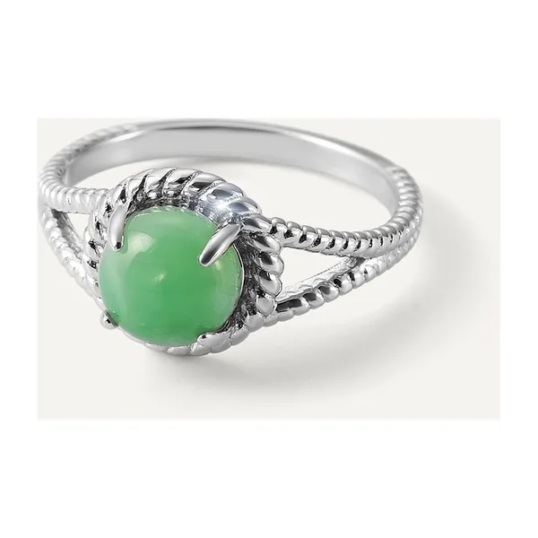 Серебряное кольцо с зеленым халцедоном — арт. 10322-003772