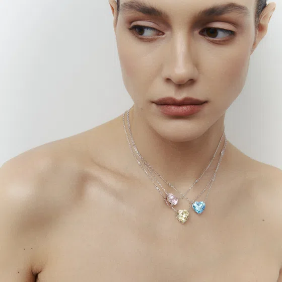Колье из серебра с подвеской розовое сердце Holy Silver Poison Drop — модель js670r4 — фото 6