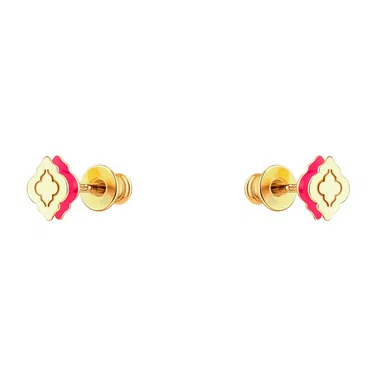 Серебряные позолоченные пусеты Марокко с розовой эмалью LUTA Jewelry Poison Drop — модель u8h5xft — фото 2