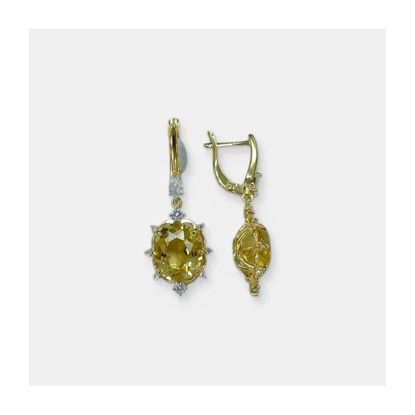 Серебряные серьги с цитринами — арт. 10522-006123