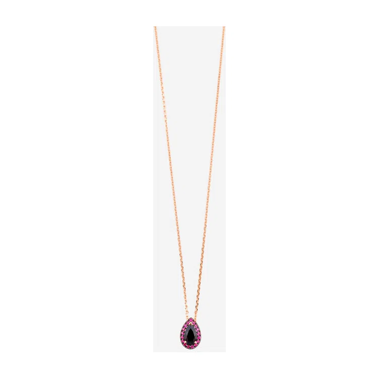 Колье из золота с подвеской, гранатом и синтетическим рубином Herald Percy Diamonds Poison Drop — модель ej9h9b1