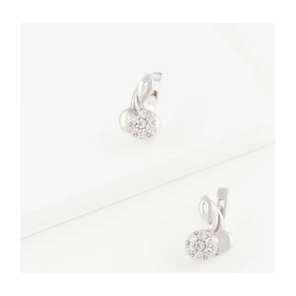Серьги детские из серебра с фианитами — арт. 000-280202