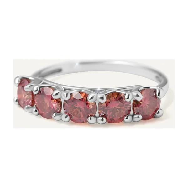 Серебряное кольцо с арбузными муассанитами — арт. 10322-003534