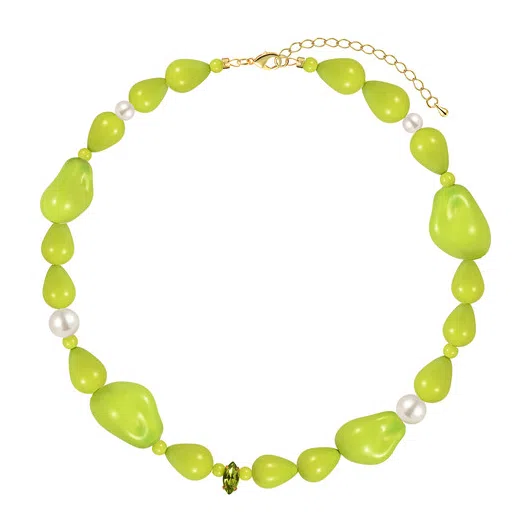 Колье с зелёными бусинами и речным жемчугом Juicy Lime Leo Lee Poison Drop — модель wmmcwhg