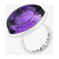 Кольцо из серебра «Глаз» с аметистовым резным кварцем Maximilian Silver Label Poison Drop — модель x7e15g1 — фото 2