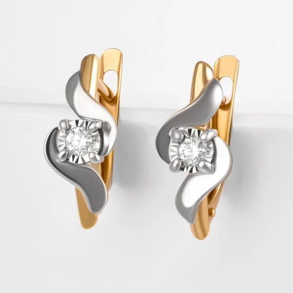 Серьги из красного золота с бриллиантами — арт. 000-060335