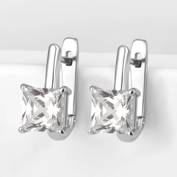 Серьги из серебра с фианитами — арт. 000-396010
