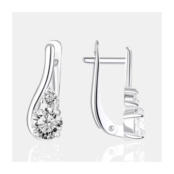 Серьги из серебра с фианитами — арт. 000-395627