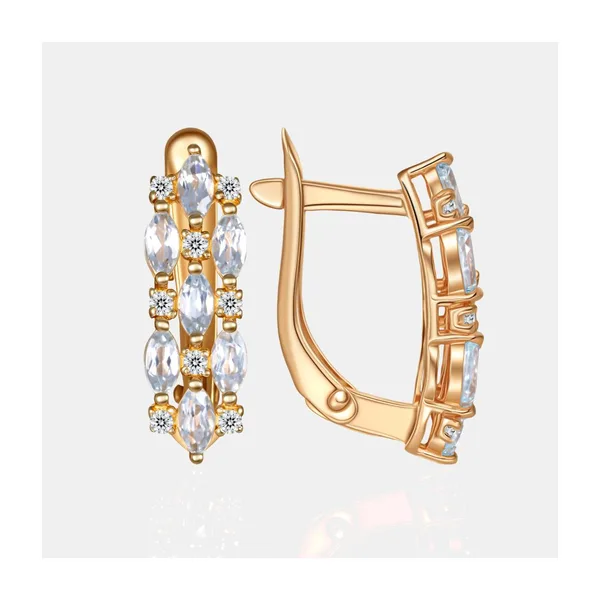 Серьги из серебра с топазами и фианитами — арт. 000-401487