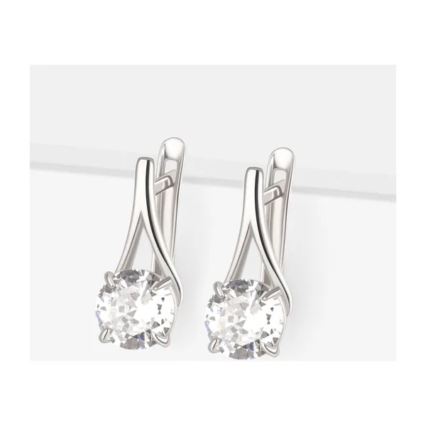 Серьги из серебра с фианитами — арт. 000-385901