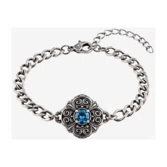 Браслет из серебра с лондон топазом Turquoise Water Lily Light NoBrandName Poison Drop — модель jxt8jka — фото 3