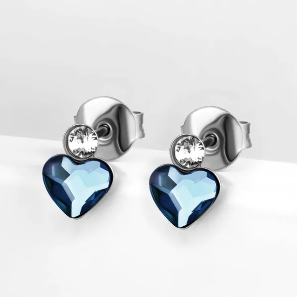 Серьги гвоздики из серебра с кристаллами Swarovski — арт. 000-390311
