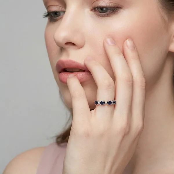 Серебряное кольцо с сапфирами — арт. 10321-001261