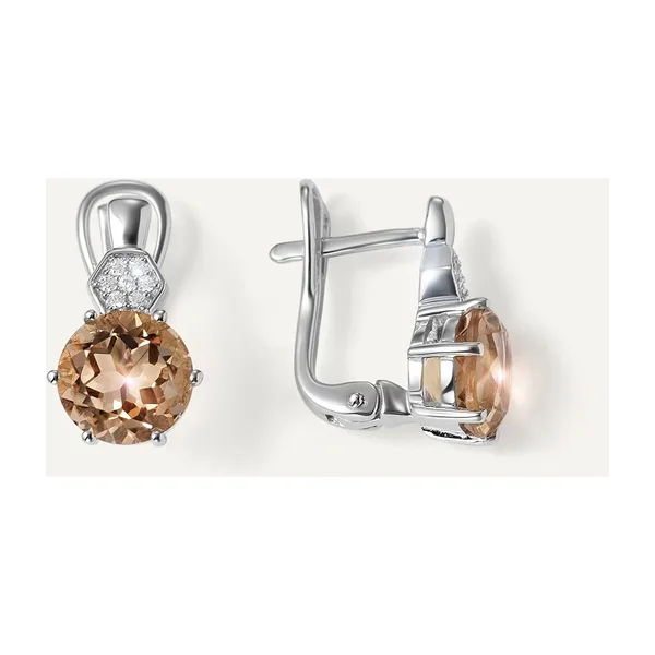 Серебряные серьги с кварцем — арт. 10522-003717