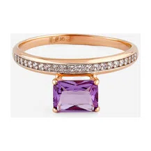 Кольцо из золота с фианитами и аметистом Herald Percy Diamonds Poison Drop — модель mi68vpf — фото 3