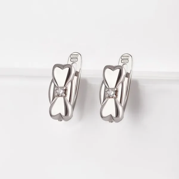 Серьги детские из серебра с фианитами — арт. 000-351388