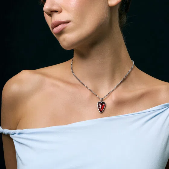 Кулон с маленьким сердцем мухомор POISONED HEARTS Poison Drop — модель fe7jzfv — фото 3