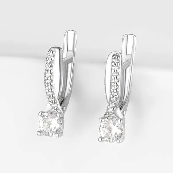Серьги из серебра с фианитами — арт. 000-395656