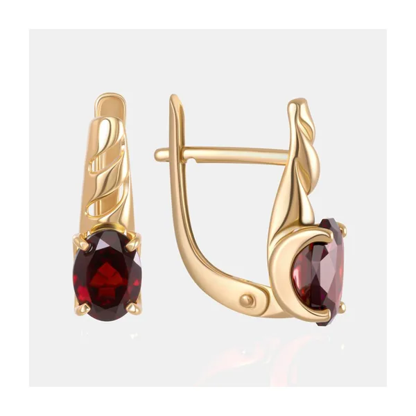 Серьги из красного золота с гранатами — арт. 000-381457