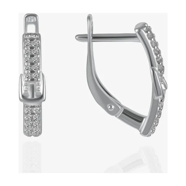 Серьги из серебра с фианитами — арт. 000-399283