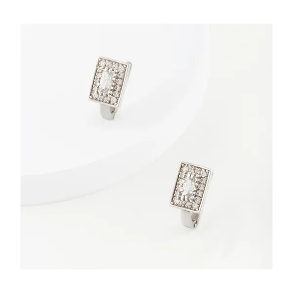 Серьги детские из серебра с фианитами — арт. 000-280302