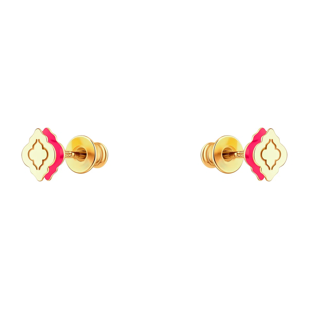 Серебряные позолоченные пусеты Марокко с розовой эмалью LUTA Jewelry Poison Drop — модель u8h5xft