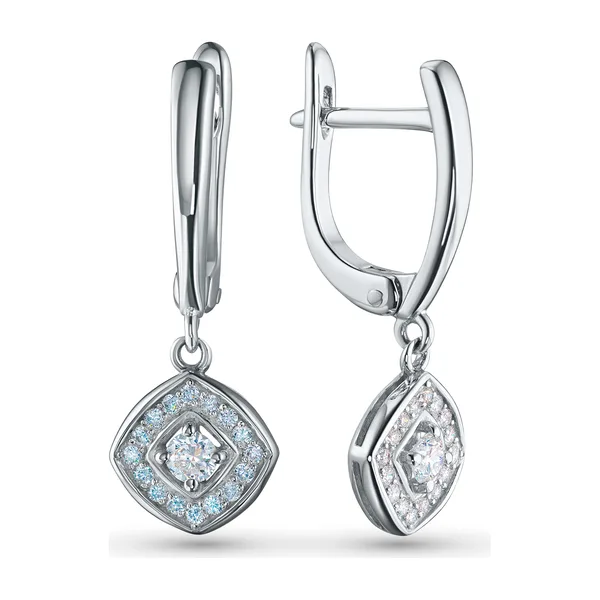 Серьги из серебра с синтетическими алмазами — арт. э0612сг04154700